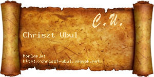 Chriszt Ubul névjegykártya